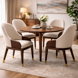 Dining chair with walnut frame